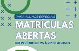 MATRÍCULAS PARA ALUNOS ESPECIAIS